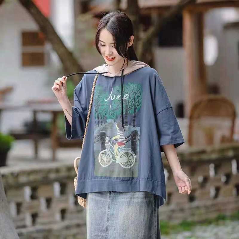 Arrival Summer Korean Style Women Loose Casual Short Sleeve Hooded T Shirt All-matched Print Cotton T-shirt W244 210608, Orange
Arrival Summer Korean Style Women Loose Casual Short Sleeve Hooded T Shirt All-matched Print Cotton T-shirt W244 210608, Orange