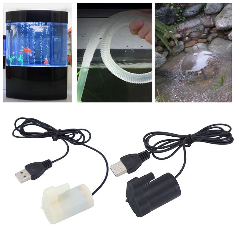 Micro Mini Dompelpomp Fish Tanks Aquarium Usb Driven Dc 5V 2-3L/Min
