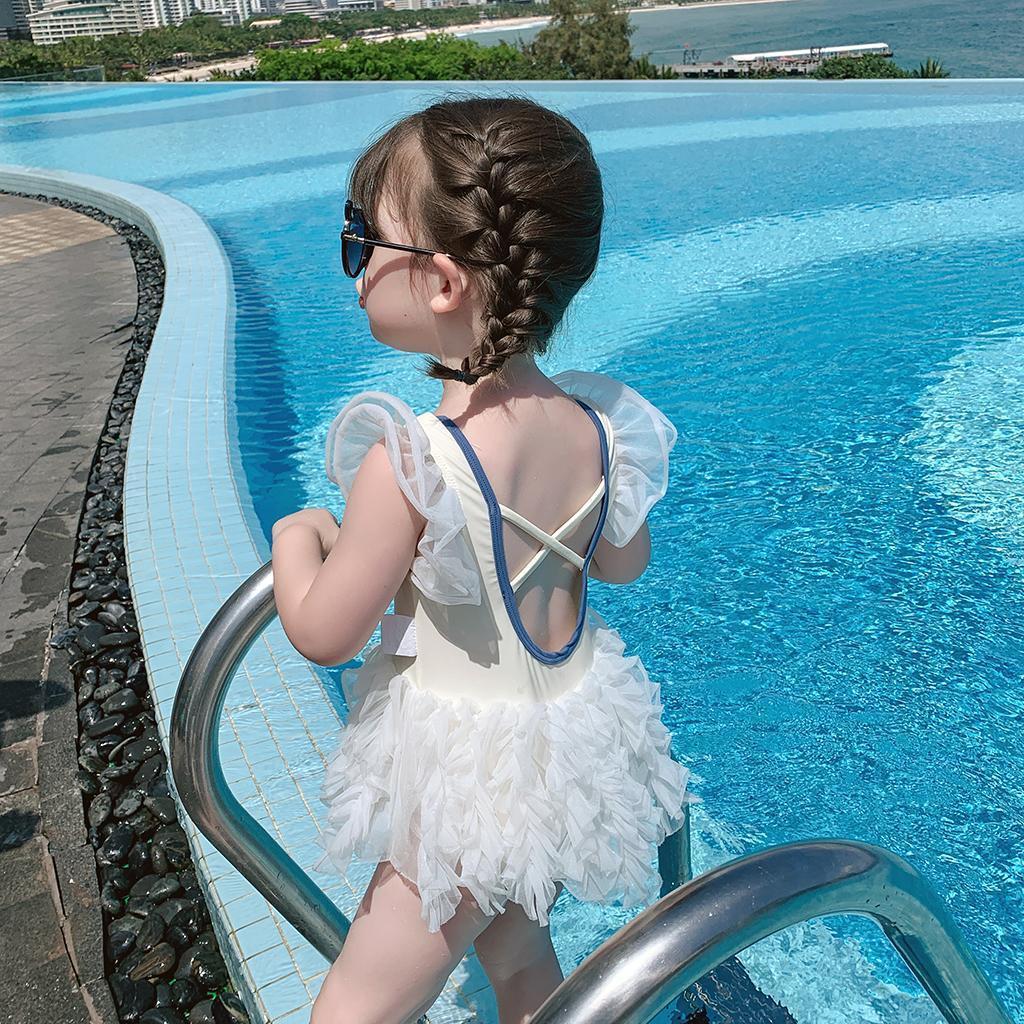 summer children's lace princess swimsuit girls kids swimwear for baby 210515