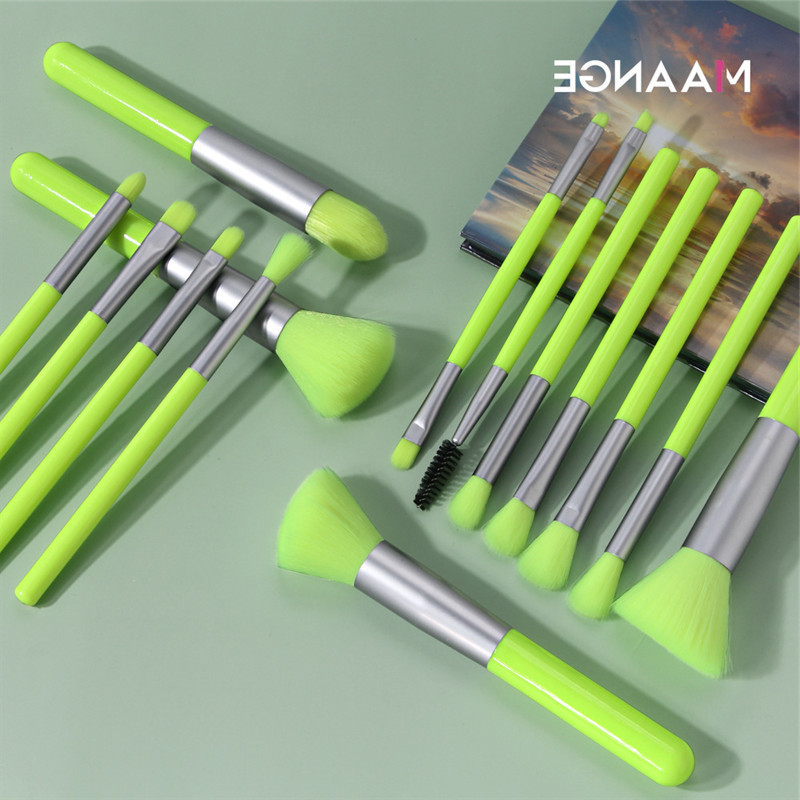 MAANGE Fluorescent Series Makeup Brushes Tool Set Powder Eye Shadow Foundation Blush Blending 15pcs Make Up Brush Kit Brocha De Maquillaje