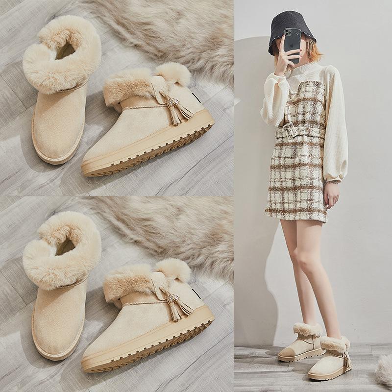 Boots 2021 Woman Snow Winter Fashion Thickened Warm Slip-on Women Fringed Zapatos De Mujer, Black
Boots 2021 Woman Snow Winter Fashion Thickened Warm Slip-on Women Fringed Zapatos De Mujer, Black