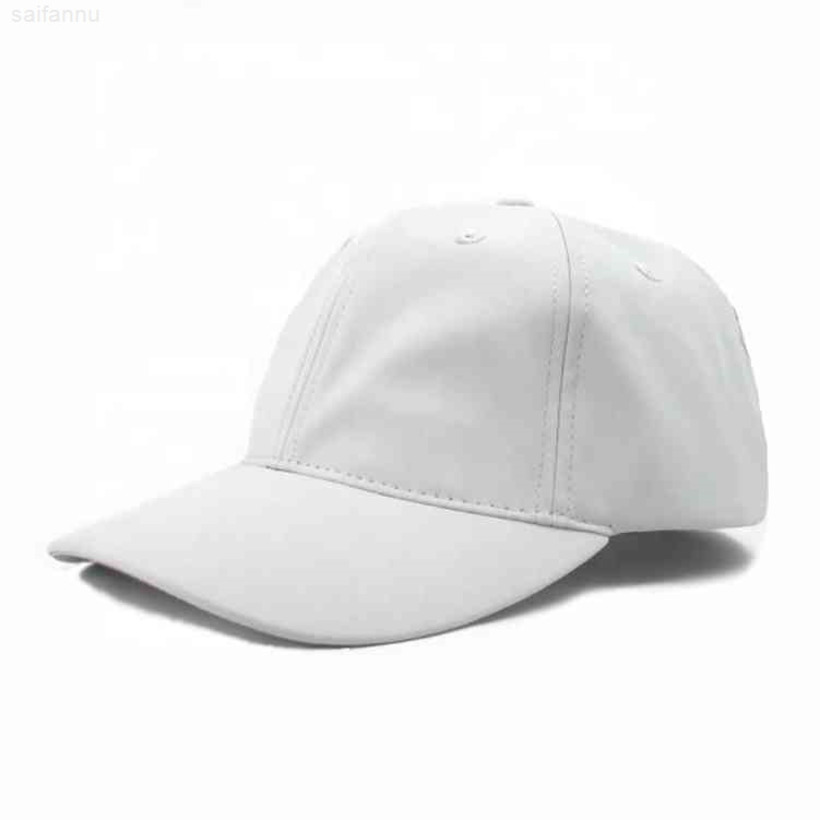 2021 New Arrival white leather baseball hat cap, Gray