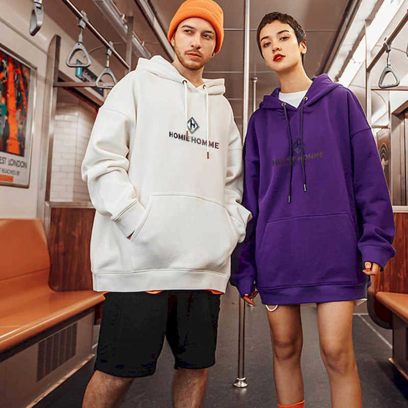 National Oversize Reflective Hoodies Men's Hooded Autumn And Winter Loose Large Size Couple Jacket 210526