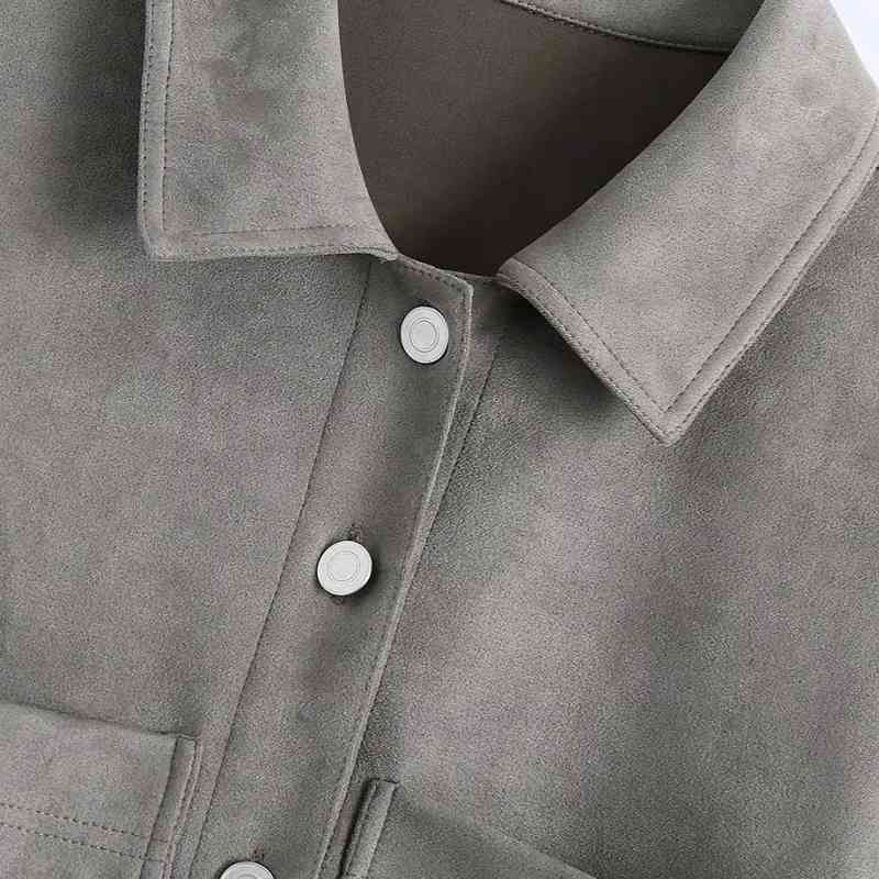 Women Patch Pocket Decoration Loose Blouse Female Turndown Collar Long Sleeve Shirt Casual Lady Tops Blusas S8315 210430