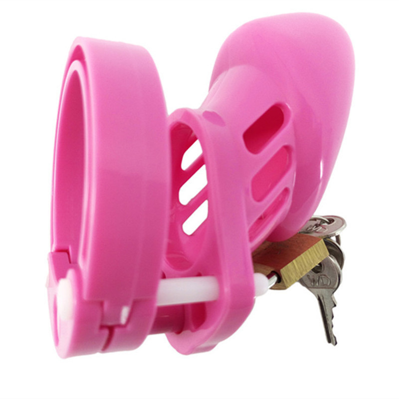 Pink Plastic Male Chastity Device Penis Ring CB6000 CB6000S Cock Cage Chastity Cage Penis Sleve Lock Adult Games Sex Toys G7-3-5 210408