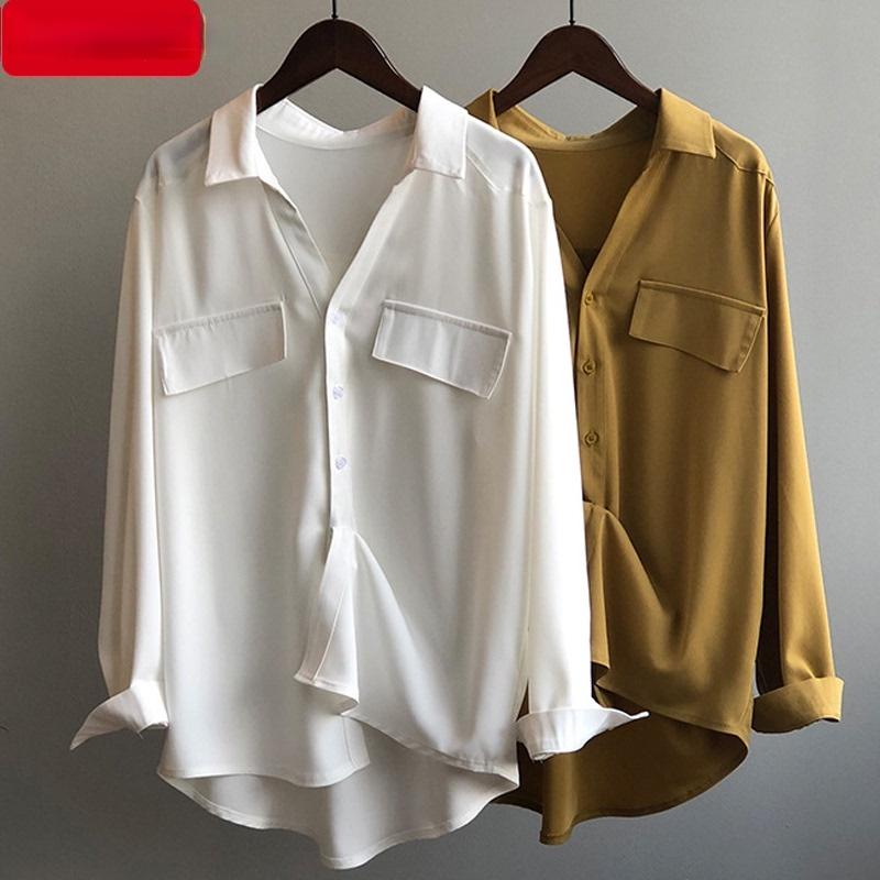 Women's Blouses & Shirts Vintage Solid Women Summer Design 2021 Turn-Down Collar Pocket Loose Elegant Office Lady Outwear Coats Tops, Yellow
Women's Blouses & Shirts Vintage Solid Women Summer Design 2021 Turn-Down Collar Pocket Loose Elegant Office Lady Outwear Coats Tops, Yellow