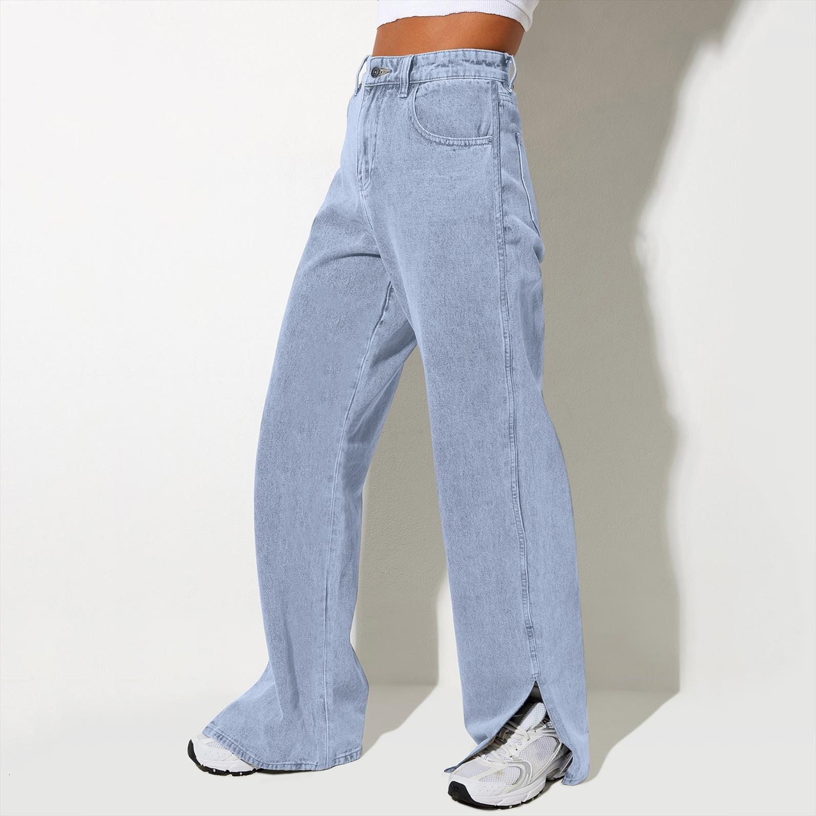 pants wigh waist wide baggy women jean mom oversize denim streetwear washed trousers with slits femme, Blue
pants wigh waist wide baggy women jean mom oversize denim streetwear washed trousers with slits femme, Blue