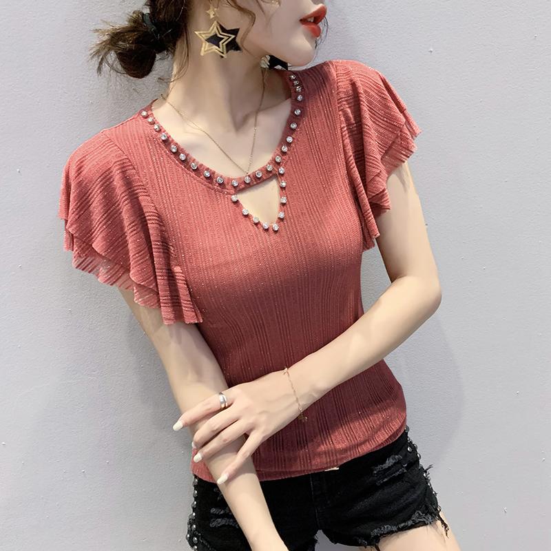 Hollow Out Diamonds 2021 Summer Design Feeling Women Morality Net Yarn Beading Temperament Woman Short Sleeve Knitted Pull Over Women's T-Sh, Yellow
Hollow Out Diamonds 2021 Summer Design Feeling Women Morality Net Yarn Beading Temperament Woman Short Sleeve Knitted Pull Over Women's T-Sh, Yellow