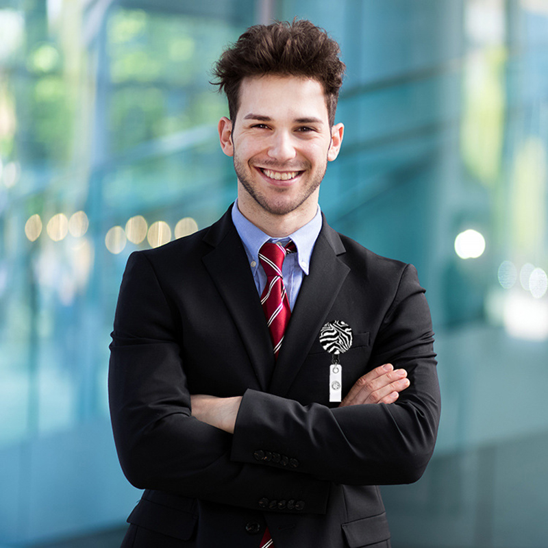 Blank Badge Keychain Retractable Pull Creativity ID Badges Holder With Clip Office Supplies Customized LOGO