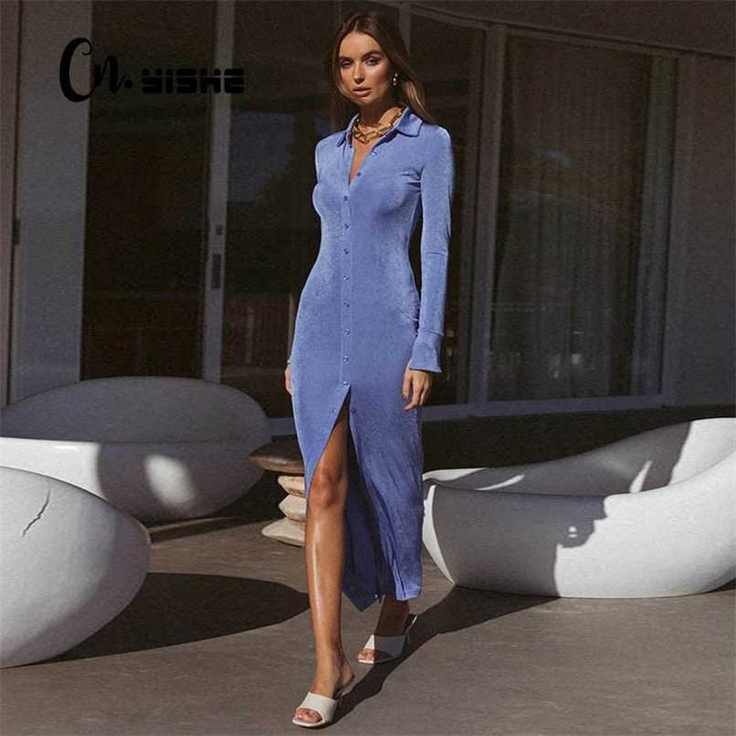 CNYISHE Fall Breasted Long Sleeve Maxi Dresses Turn-down Collar Pure Color Split Dress Streetwear Cardigan Shirt Dress Robe 211110, Purple
CNYISHE Fall Breasted Long Sleeve Maxi Dresses Turn-down Collar Pure Color Split Dress Streetwear Cardigan Shirt Dress Robe 211110, Purple