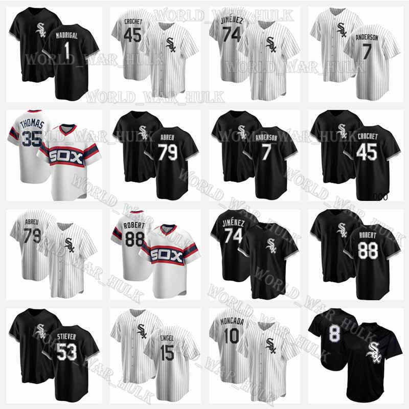 2021 New Custom 7 Tim Anderson Jersey Sox Bo Jackson Chicago 10 Yoan Moncada 74 Eloy Jimenez 88 Luis Robert White Black Size S-3XL Pinstripe, Blue;black
2021 New Custom 7 Tim Anderson Jersey Sox Bo Jackson Chicago 10 Yoan Moncada 74 Eloy Jimenez 88 Luis Robert White Black Size S-3XL Pinstripe, Blue;black