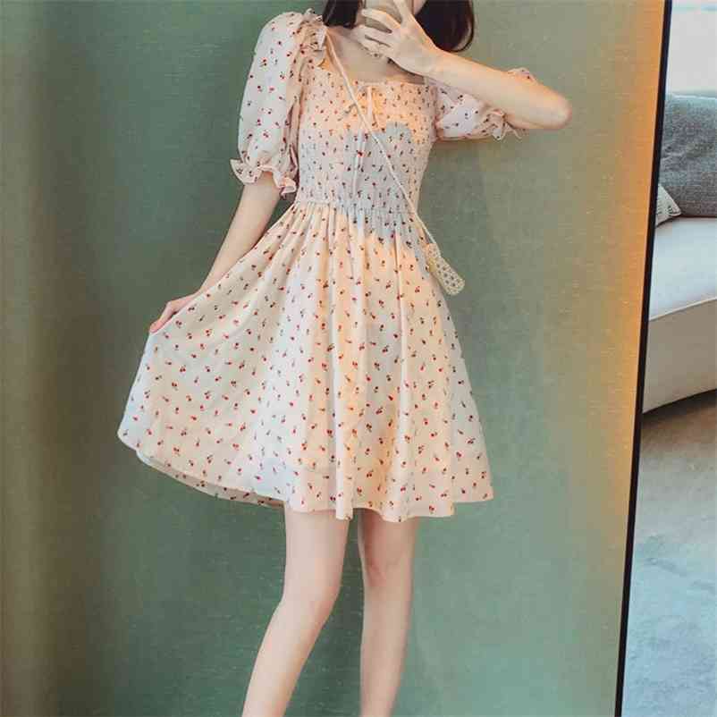 French Dress Women Kawaii Summer Floral Print Puff Sleeve Office Lady Korean Style Elegant Vintage Retro 210519, Beige
French Dress Women Kawaii Summer Floral Print Puff Sleeve Office Lady Korean Style Elegant Vintage Retro 210519, Beige