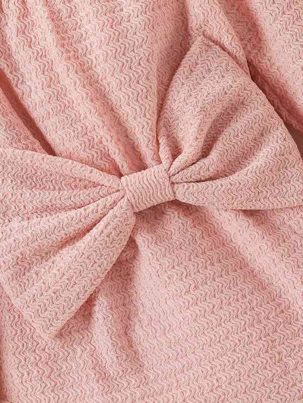 Baby Flounce Sleeve Bow Front Bodysuit & Headband SHE