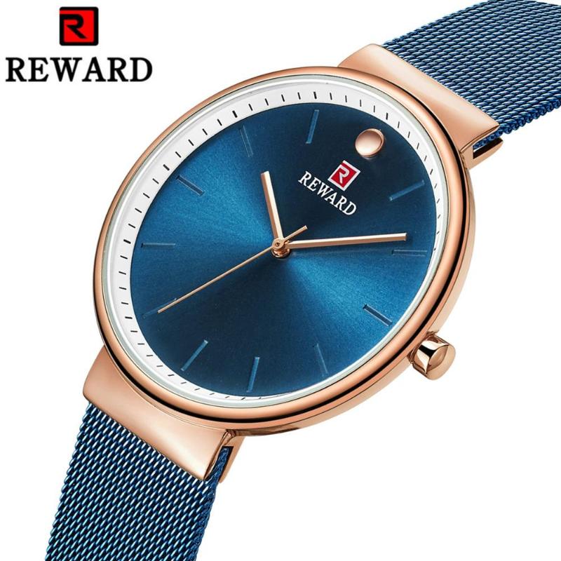 Wristwatches REWARD Mens Watches Top Blue Quartz Analog Watch Men Stainless Steel Mesh Strap Waterproof Male Clock, Slivery;brown 
Wristwatches REWARD Mens Watches Top Blue Quartz Analog Watch Men Stainless Steel Mesh Strap Waterproof Male Clock, Slivery;brown