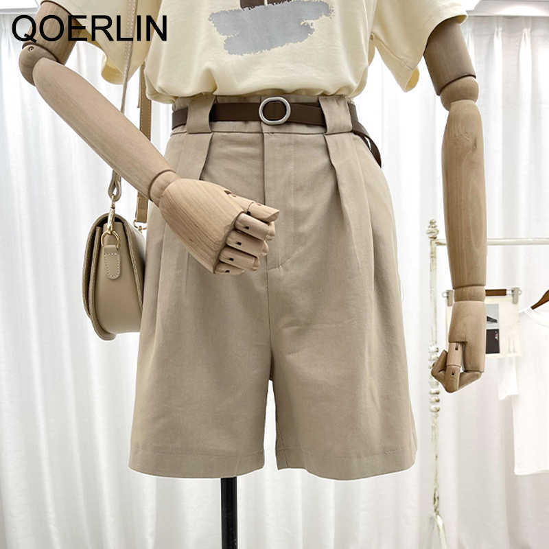 High Waist Wide Leg Shorts Women Summer Korean Black Loose A-line Cargo Girl Streetwear Casual Overalls 210601