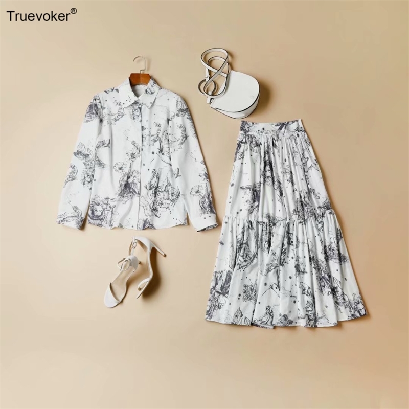 Truevoker Lady Runway Cottagecor et Full Sleeve Print Top + Mid Calf Length Skirt Women Party Two Pieces Set 210602, Multi
Truevoker Lady Runway Cottagecor et Full Sleeve Print Top + Mid Calf Length Skirt Women Party Two Pieces Set 210602, Multi