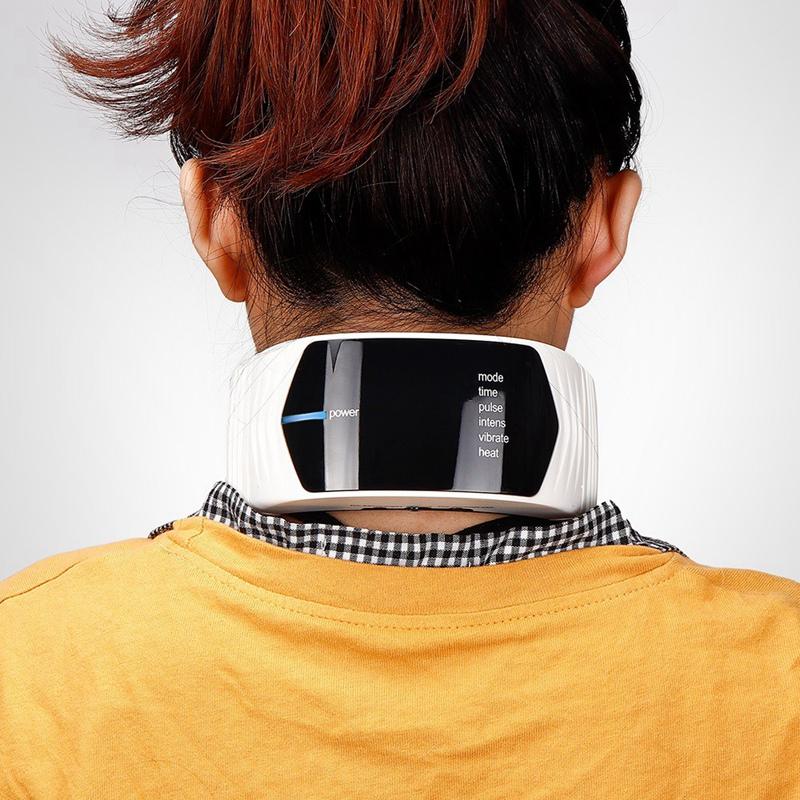 Electric Pulse Neck Massager Cervical Vertebra Impulse Massage Physiotherapeutic Acupuncture Netic Therapy Relief Pain Tool Massagers