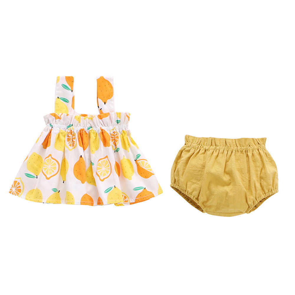 Mudkingdom Cute Baby Girl Bloomer Outfit Summer Fruity Tank Top Set Sleeveless 2Pcs Outfits with 210615
