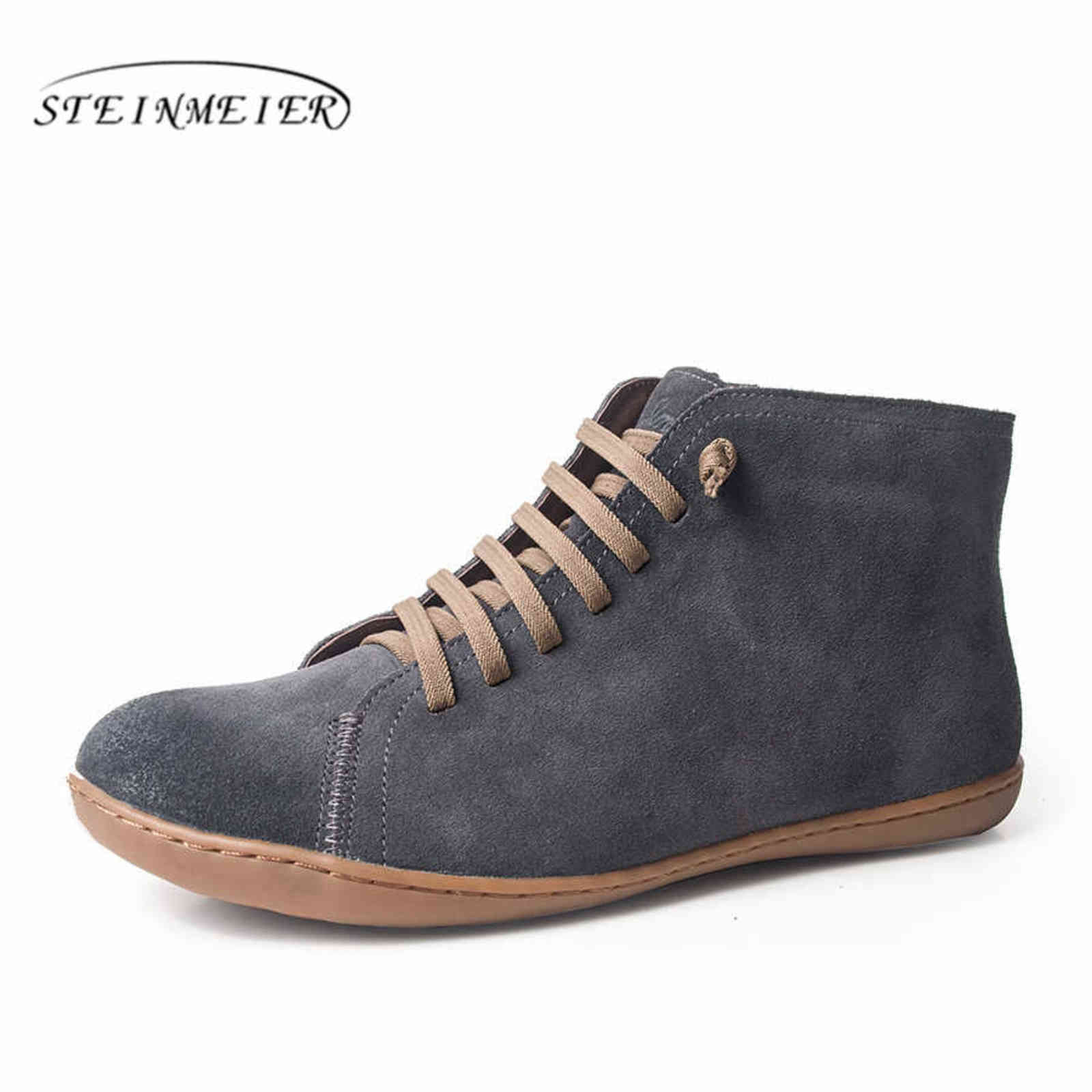 Women autumn ankle winter Boots barefoot ballerina leather casual Comfortable quality soft handmade Shoes boots with fur 211105