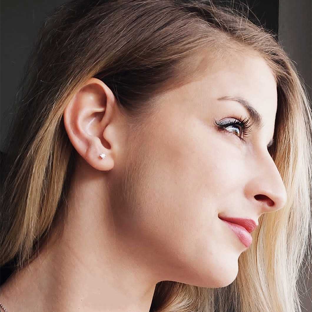 ATTAGEMS VVS1 D Round Cut 3.0MM Diamond Test Passed 925 Sterling Silver Earring Fine Jewelry Girlfriend Gift 210817