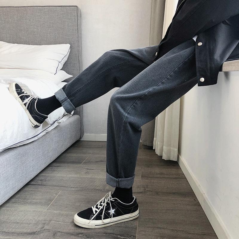 Spring Autumn Mens Denim Pants Korean Style Loose Straight Streetwear Retro Trouser Fashion Brand Male Casual Jeans JE623 Men's