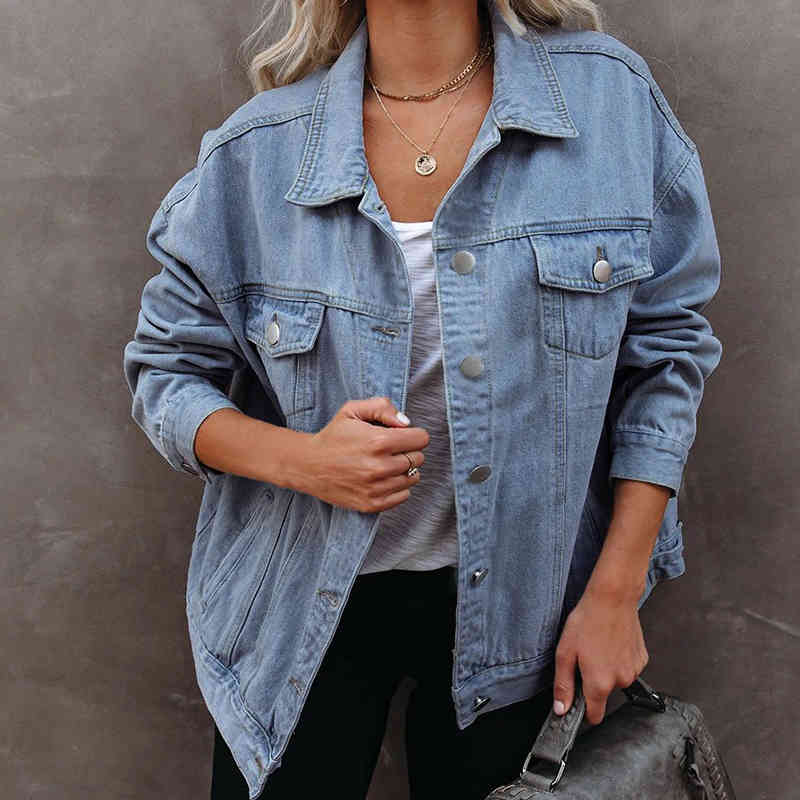 women's jackets fashion casual pocket denim women single-breasted button lapel woman autumn simple long sleeve s4s6, Black;brown
women's jackets fashion casual pocket denim women single-breasted button lapel woman autumn simple long sleeve s4s6, Black;brown
