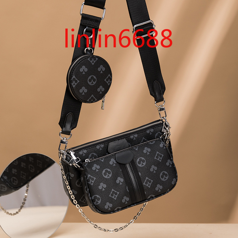 Poker pattern Messenger bag women's New Korean #2501# Fashion children's and mother's bags three piece combination versatile handbag chain contrast mahjong purse, Size:24×4×13cm
Poker pattern Messenger bag women's New Korean #2501# Fashion children's and mother's bags three piece combination versatile handbag chain contrast mahjong purse, Size:24×4×13cm