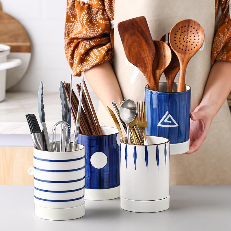 Storage Bottles & Jars Ceramic Utensils Conatiner Holder Jar Kitchen Items Cutlery Tube With Drainer Gadgets Tools Organizer Box Accessories
Storage Bottles & Jars Ceramic Utensils Conatiner Holder Jar Kitchen Items Cutlery Tube With Drainer Gadgets Tools Organizer Box Accessories
