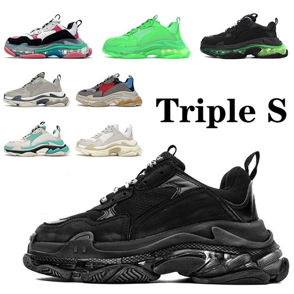 Top Quality Paris 17FW Triple S Shoes Mens Women Casual Shoe Tripler Black Clear Sole White Green Platform Bottoms Designers Sneakers Dad
Top Quality Paris 17FW Triple S Shoes Mens Women Casual Shoe Tripler Black Clear Sole White Green Platform Bottoms Designers Sneakers Dad