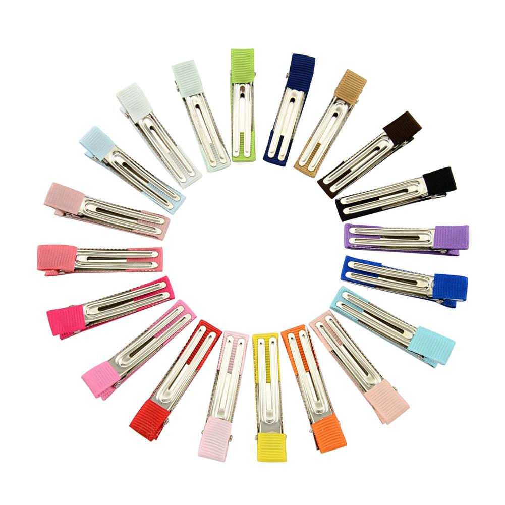 Baby Girls Barrettes 2Inches Small Cute Solid Hairclip DIY Wrapped Safety Hairpin Clips Kids for Toddler Hairpins Hair Accessory Material