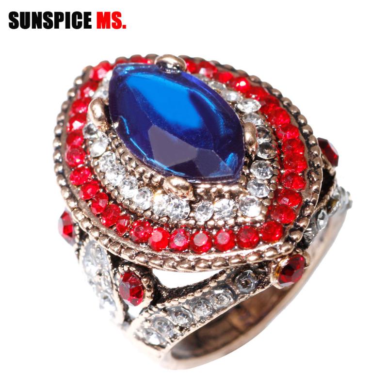Cluster Rings SUNSPICE MS Antique Gold Color Ellipse Rhinestone For Women Morocco Ethnic Wedding Jewelry High Quality Banquet Bijoux, Golden;silver
Cluster Rings SUNSPICE MS Antique Gold Color Ellipse Rhinestone For Women Morocco Ethnic Wedding Jewelry High Quality Banquet Bijoux, Golden;silver