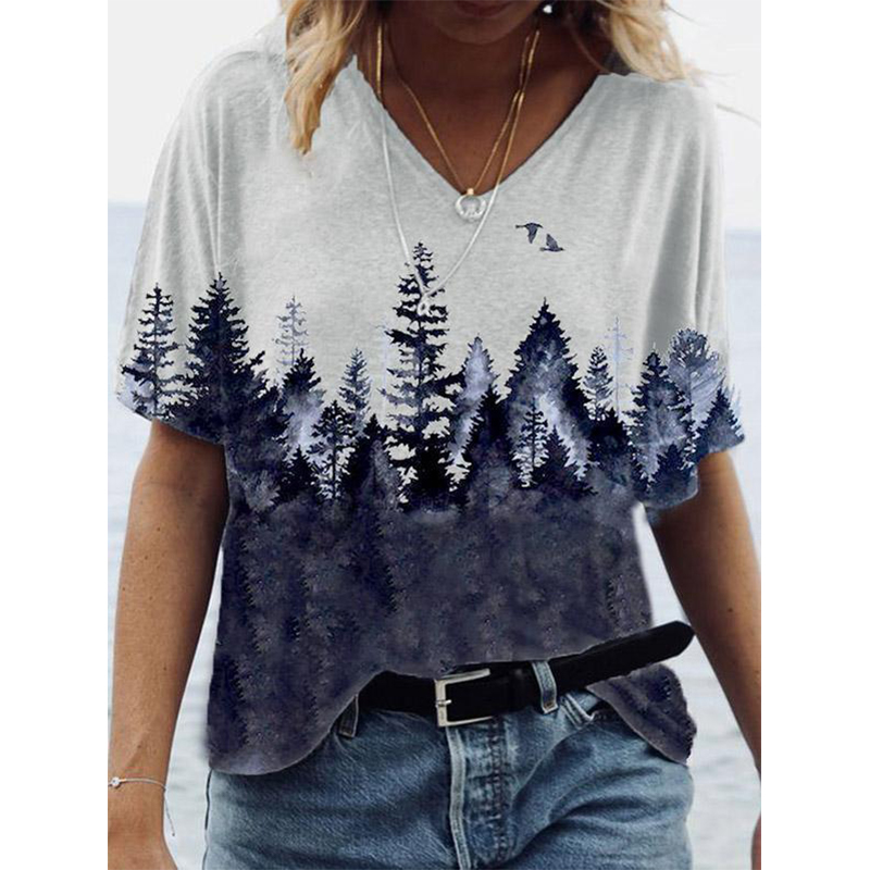 Women's 3D Forest Print Polyester T-shirt Oversized Loose Short Sleeve V-neck T-shirt Casual Streetwear Summer Basic T-shirt 5XL, White
Women's 3D Forest Print Polyester T-shirt Oversized Loose Short Sleeve V-neck T-shirt Casual Streetwear Summer Basic T-shirt 5XL, White