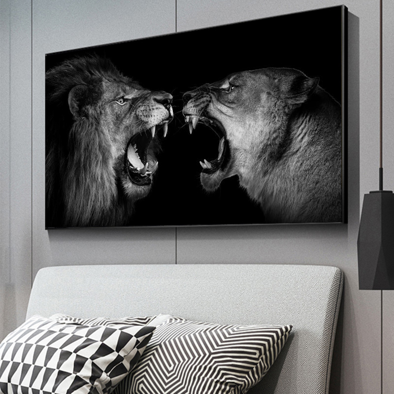 African Large Lion Leopard Animals Face Canvas Paintings Wall Art Posters And Prints Animals Lions Art Pictures For Living Room
