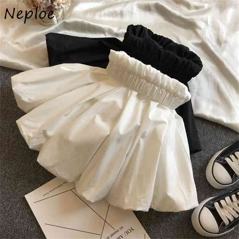 Neploe Korean Summer Shorts Elasticity High Waist A Line Women Sweet Fashion Solid Color Femme 1E885 210714