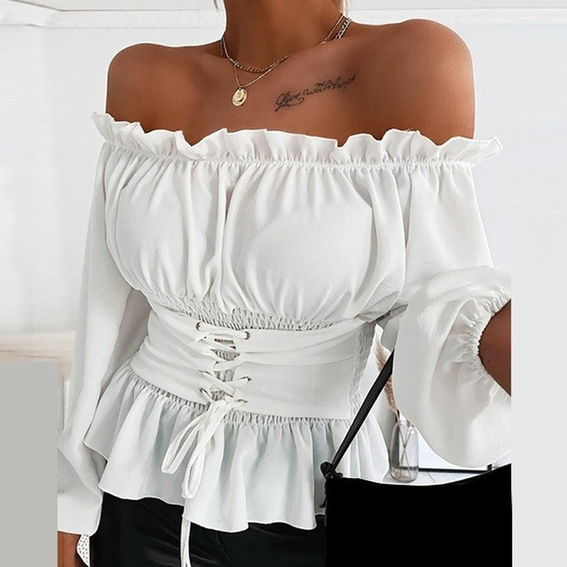 Off Shoulder Tops Women Ruffle Chiffon Blouses Spring Autumn Puff Long Sleeve Waist Strap Sweet Slim Plus Size Shirt Blusa Mujer, Purple
Off Shoulder Tops Women Ruffle Chiffon Blouses Spring Autumn Puff Long Sleeve Waist Strap Sweet Slim Plus Size Shirt Blusa Mujer, Purple