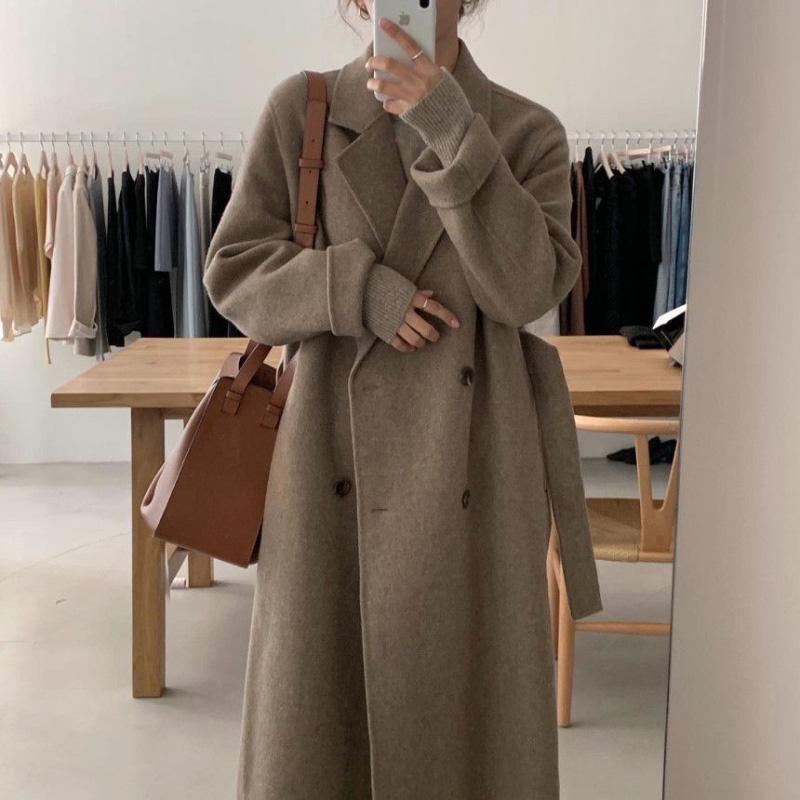 Women's Wool & Blends 2021 Autumn Winter Women Fashion Elegant Office Long Coat With Belt Sleeve Double Breasted Female Chic Outerwear, Beige
Women's Wool & Blends 2021 Autumn Winter Women Fashion Elegant Office Long Coat With Belt Sleeve Double Breasted Female Chic Outerwear, Beige