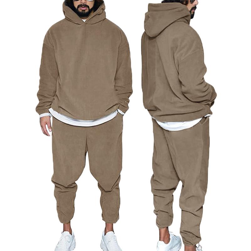 Men' Tracksuits Men Casual Tracksuit Winter Thick Hoodies Pants Sets 2 Pieces Sweatshirt +Sweatpants Oversized Brown Autumn Sweatpants Set, Black 
Men' Tracksuits Men Casual Tracksuit Winter Thick Hoodies Pants Sets 2 Pieces Sweatshirt +Sweatpants Oversized Brown Autumn Sweatpants Set, Black