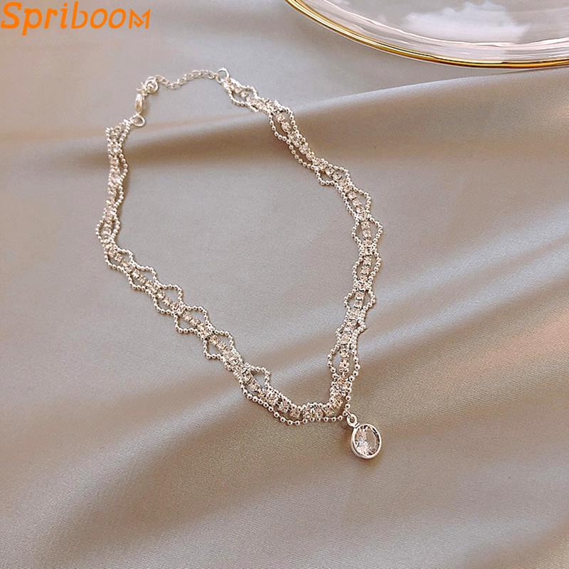 Chokers Kpop Crystal Choker Necklaces For Women Girls Fairy Shiny Large Zircon Plated 3 Layers Clavicle Chain Necklace Wedding Jewelry
Chokers Kpop Crystal Choker Necklaces For Women Girls Fairy Shiny Large Zircon Plated 3 Layers Clavicle Chain Necklace Wedding Jewelry