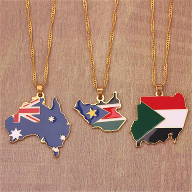 Pendant Necklaces Map Necklace South Sudan Australia Alloy Dripping Oil Women Jewelry
Pendant Necklaces Map Necklace South Sudan Australia Alloy Dripping Oil Women Jewelry