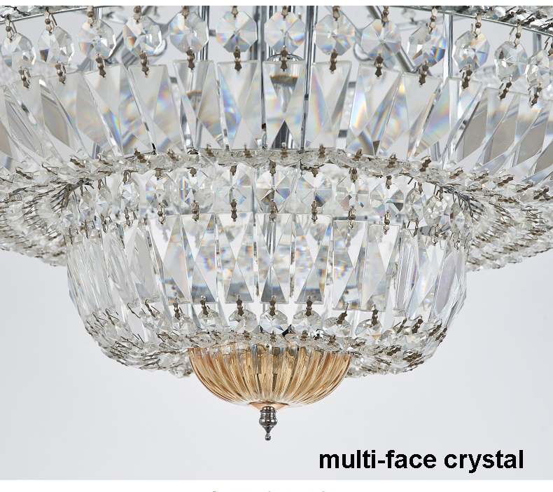 American Luxurious K9 Crystal Chandeliers European Modern Chandelier Lights Fixture Villa Stairway Home Indoor Lighting Long Hanging Lamps Dia90cm Hei