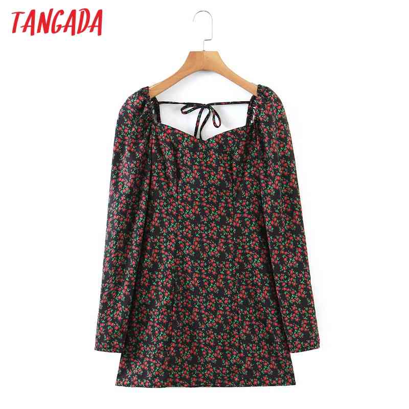 Fashion Women Print Off Shoulder Backless Bow Arrival Long Sleeve Ladies Mini Dress Vestidos SL533 210416