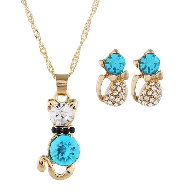 Chains Fashion Earrings Animal Cat Pieces Quality High Crystal 3 Necklace Jewelr Zircon Necklaces & Pendants, Silver
Chains Fashion Earrings Animal Cat Pieces Quality High Crystal 3 Necklace Jewelr Zircon Necklaces & Pendants, Silver