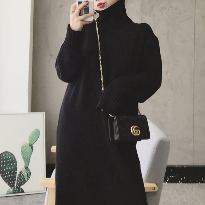 2021Sweater Dress Women Knitted Turtleneck Solid Dress Autumn Winter Warm Knit Female Dress Loose Midi Vestidos Dresses Big Sizes, Black;gray
2021Sweater Dress Women Knitted Turtleneck Solid Dress Autumn Winter Warm Knit Female Dress Loose Midi Vestidos Dresses Big Sizes, Black;gray