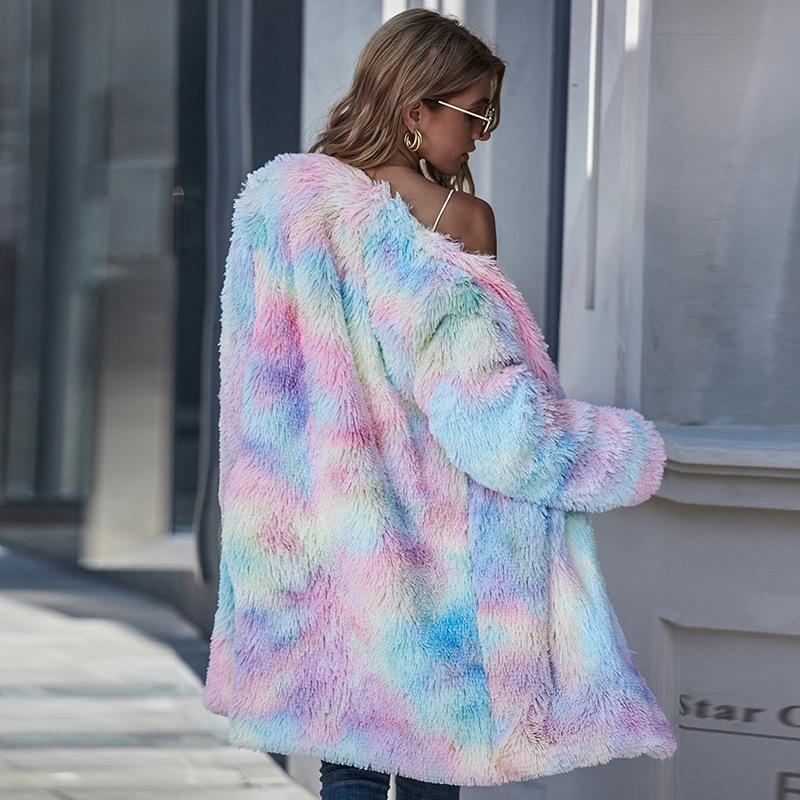 Women' Jackets 2021 Fashion Women Autumn Winter Coat Rainbow Colorful Tie Dye Loose Sexy Fur Streetwear Stylish Girl Top, Pink
Women' Jackets 2021 Fashion Women Autumn Winter Coat Rainbow Colorful Tie Dye Loose Sexy Fur Streetwear Stylish Girl Top, Pink