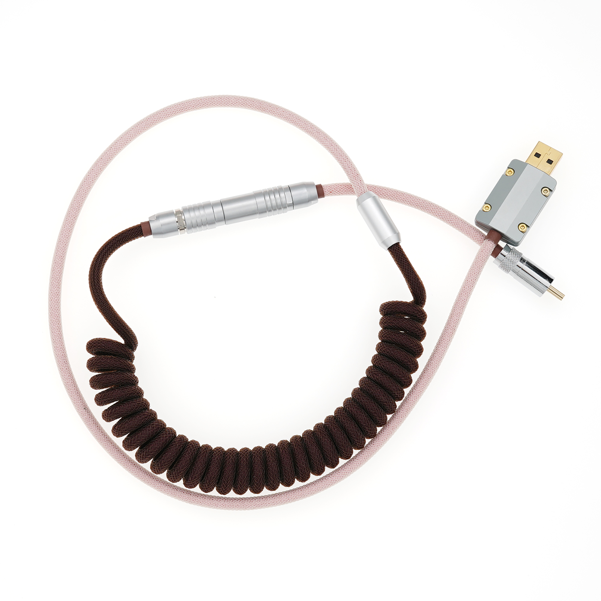 GeekCable Handmade Customized Mechanical Keyboard Data Cable For GMK Theme MAXKEY Keycap Line Flamingo Colorway