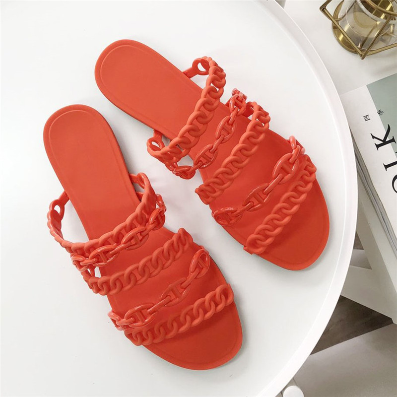 Fashion Women Slippers Chain Sandals Jelly Stylist Slippers Summer Flat Flip Flops Rubber Shoes Party Wedding Sandals
Fashion Women Slippers Chain Sandals Jelly Stylist Slippers Summer Flat Flip Flops Rubber Shoes Party Wedding Sandals