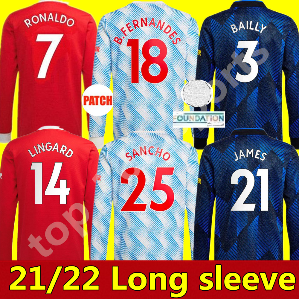 21 22 manchester soccer jerseys Long Sleeve Home away 3rd United RONALDO POGBA 2021 MARTIAL LUKAKU RASHFORD Shirt B.FERNANDES GREENWOOD LINGARD Football Uniform
21 22 manchester soccer jerseys Long Sleeve Home away 3rd United RONALDO POGBA 2021 MARTIAL LUKAKU RASHFORD Shirt B.FERNANDES GREENWOOD LINGARD Football Uniform