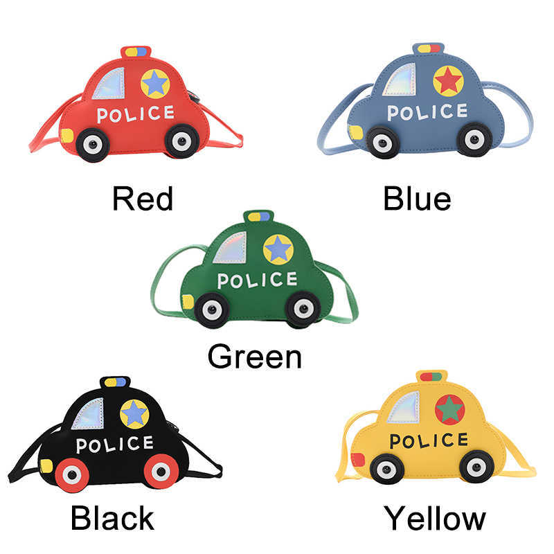 Cartoon Car Style Messenger Bag PU Leather Children Mini Wallet Children's Coin Purse Kids Accessory Bag Waist Packs With Zipper 211025