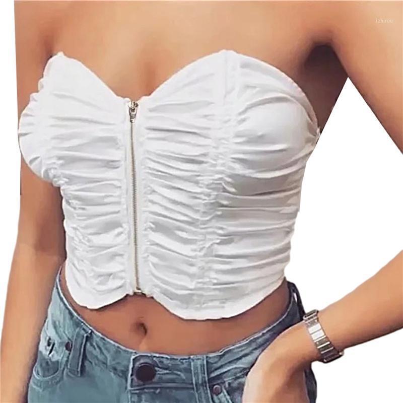 Bustiers & Corsets 2021 Women' Summer Sexy Pleated Tube Tops Fashion Solid Color Off-the-shoulder Zipper Strapless, White
Bustiers & Corsets 2021 Women' Summer Sexy Pleated Tube Tops Fashion Solid Color Off-the-shoulder Zipper Strapless, White