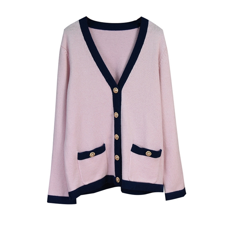 Fashion Women' Knitted Cardigan Early Spring Cashmere Top Gentle V-neck Metal Button 210520, Pink
Fashion Women' Knitted Cardigan Early Spring Cashmere Top Gentle V-neck Metal Button 210520, Pink